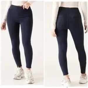 Athleta Black Active Pants Zipper Ankle Delancey Skyline Tight Size L